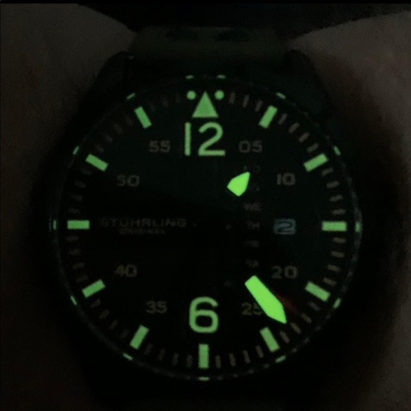 BRAND NEW STYLISH MENS AVIATOR WATCH W/ GREEN LEATHER BAND. NWT - Picture 7 of 7